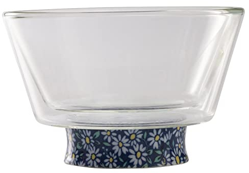 Branew BraBowl 58393 Heat Resistant Glass, Double Layered Bowl, Pot, Plate, Small, 5.1 inches (13 cm), Microwave, Dishwasher Safe, Heat Retention, Cold Retention, Ultimate Bowl, Arita Ware, Blue