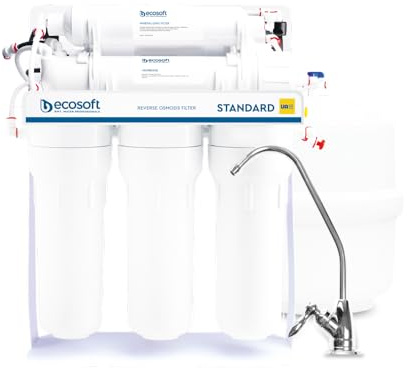 Umkehrosmoseanlage Pure Standard, Wasserfilter mit Mineralisierung, Untertisch Anschluss Trinkwasserfiltersystem, Umkehrosmose Hausanschluss, Filteranlage für Trinkwasser
