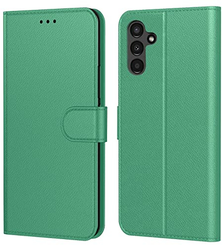Tenphone Coque pour Samsung Galaxy A14, Coque Samsung A14 5G,Etui Protection Housse Premium en Cuir PU, [Emplacements Cartes], Pochette Flip Case Compatible avec Samsung Galaxy A14 Book (Vert)