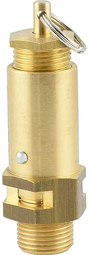 Fittingteile - Messing Sicherheitsventile einstellbar (nicht bauteilgeprüft) Kessel Druckluft Überdruckventile (Gewindegröße: G 3/8 - Einstellbereich: 4-8 bar)