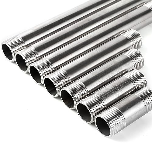 2 Stk Edelstahl 1/2 Außengewindeanschlussrohr 5~30 cm Länge Optionaler Duschstangen-Verlängerungsrohr-Wasserrohradapter (5 cm x 1/2 Zoll)