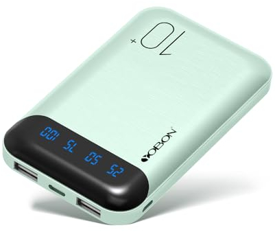 Power Bank 10000mAh Mobile Phone Portable Charger External Battery Pack with 2 USB 2.4 A Outputs and USB C Input & Output Compatible with Huawei iPhone 15 12 X iPad Samsung Galaxy S20 Android Tablet