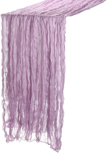 QUARKZMAN 13Ft Tovaglia Tavola Stamigna, 35 x 157 Pollici Rustico Garza Tovaglia Puro Runner per Matrimonio Festa Matrimonio Decorazioni Tavolo,