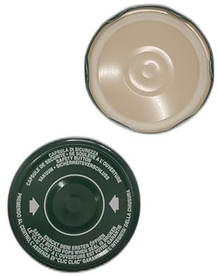 50 Capsule Twist Off Con Flip Diametro mm.53 Con Bottone Centrale Di Controllo Clic Clac Per Barattoli In Vetro