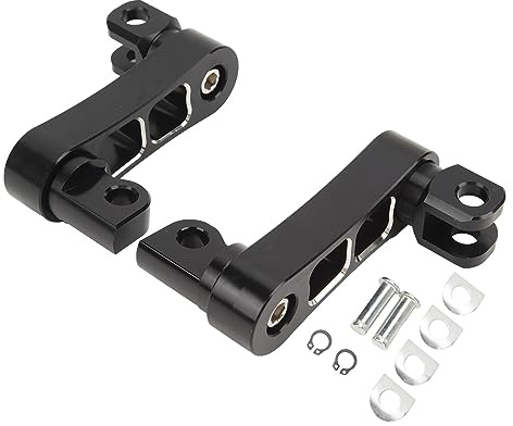 Kit de estribo ajustable de 360° - Protector de extensión de carretera para motocicleta (negro/blanco)