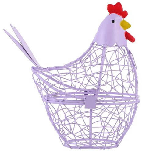 HOLIDYOYO Cesta De Huevos Decorativa En Forma De Gallina De Hierro Para Almacenamiento En Cocina Adorno Vintage Y Funcional Para Encimeras