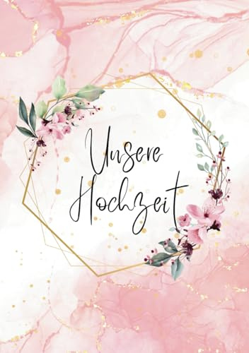 Unsere Hochzeit: Gästebuch mit Fragen für Gäste & Brautpaar, gold rosa, mit Platz für ein Polaroid Foto