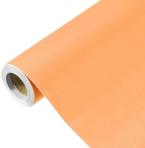 QUARKZMAN 500x40cm Selbstklebende Tapete Orange Möbelaufkleber Kontaktpapier Einfarbig Vinyl Wandtapete Dekorativ Wasserdicht aus PVC für Küchenschrank Wandaufkleber Schublade Tisch Schrank