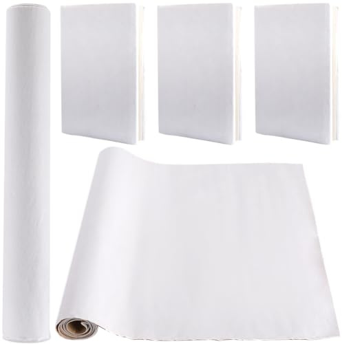 craspire 110x37 cm Samt-Buchtuch Zum Buchbinden, Weiße Selbstklebende Oberfläche, Buchumschlag Mit Papierrücken, Bücher, Alben, Scrapbooking, DIY-Einbandschutz, Buchtuch, Buchbindebedarf