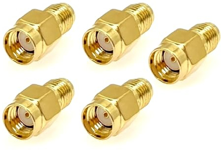 JZK 5 x RP-SMA-Stecker auf SMA Buchse, Koaxial Adapter, Konverter für Antenne, Signalverstärker, HF Koaxialkabel, Router