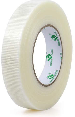BOMEI PACK Clair Heavy Duty Duct Ruban adhésif pour réparation, fixation, scellement, résistant, imperméable, flexible, Clear Ruban adhésif déchirable à la main sans résidu (25mm*50m)