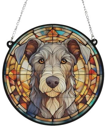 Scottish Deerhound Stained Glass Effect Suncatcher Gift for Dog Lovers - 13cm
