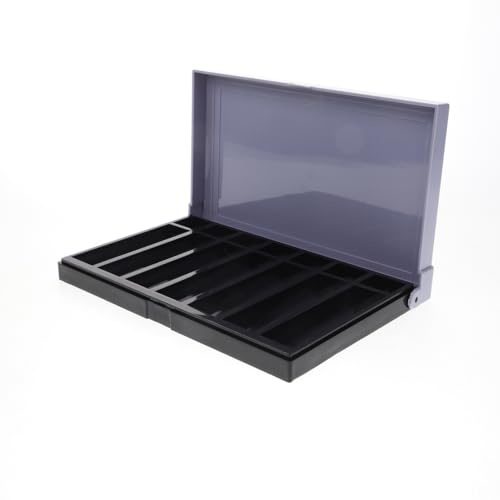 LALAFINA Coin Holder Box Plastic Coin Organizer Multi-Slots Change Sorter Organizer Holder for Bank Teller, Small Business, Home & Office