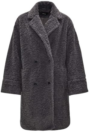 OPUS Damen Mantel | Teddymantel HONISE Loose im Oversize Look Graphite Glaze, 40
