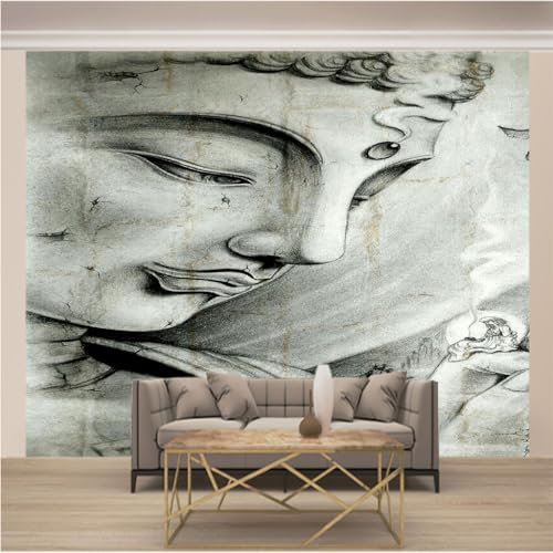 Fotomural Pared 3D Papel Tapiz Fotográfico Papel Pintado Tejido No Tejido Lana Fotomurales Decoración De Pared Sala Cuarto Salón Dormitorio Despacho Murales L 200 x 140cm Gran Buda y Zen