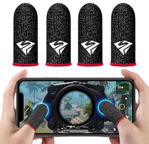 UEIOAVL Handy-Gaming-Fingersleeves 4-teiliges Set Gaming-Fingerlinge, leichte und atmungsaktive Touchscreen-Daumenlinge, professionelle Gaming-Daumenlinge, hochempfindliche Daumenlinge