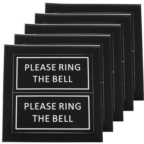 ECSiNG 10Pcs Please Ring The Bell Sticker Fade Resistant Please Ring Doorbell Sign for Home Business Office Store 60x30mm Black