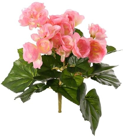 artplants.de Kunst Begonie BIRMA auf Steckstab, rosa, 20cm, Ø3-5cm | Künstliche Begonie
