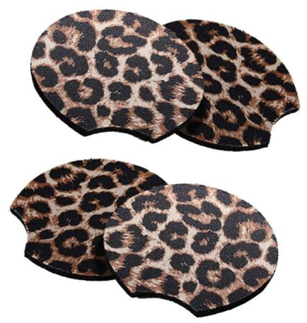 PRETYZOOM 4stücke rutschfeste Auto-becheruntersetzer Mit Leopardenmuster Langlebige Auto-Cup-Pads Aus Hochwertigem Material Vielseitig Einsetzbar Und Einfach Zu Reinigen Praktisches Zubehör