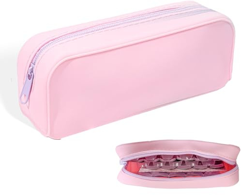 EOREA Travel-Friendly Disposable Daily Contact Lens Case Organizer | Durable Silicone Design | Ideal for Everyday Use & On-the-Go Storage (Pink)