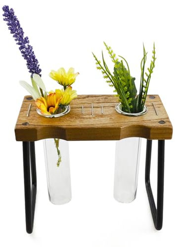 Generisch Pflanzenvermehrungsstation Set,Tisch-Terrarium Mit Holzständer - Gartendeko Pflanzgefäß Für Stecklinge Blumen Ableger Efeutute