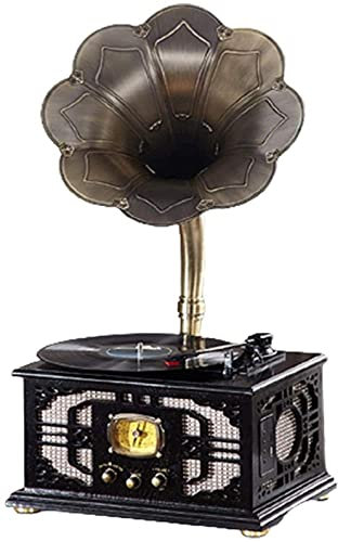 Record player retro, Gramophone, Vintage Retro Classic Gramophone Vinyl Record Player Phonograph Shape Stereo Speaker Sound S kxtmm