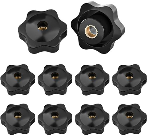 Cuixia 10 Pcs M6 Nuts, M6 Wing Nut, Plastic Nuts and Bolts, Star Clamping Nut, Thumb Screws Replacement for Machines and Furniture, Machinery Tools, Fitness Equipment