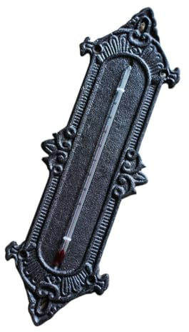 Thermomètre pour Décoratif Noir Fer en Mural Intérieur et Jardin | Hygromètre Intégré, Résultats de Test Précis, Pose Murale Bureau, Format 1 Pièce
