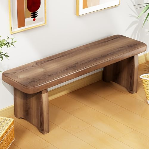 Hltdzer Gartenbank aus Holz Terrassen Veranda Möbel Ohne Lehne Sitzbank Gartenbank für den Außenbereich Holzsitz 2-4 Sitzer Verandastuhl für Terrasse, Rasen, Hof(60 * 20 * 15cm／23.6 * 8 * 6in)