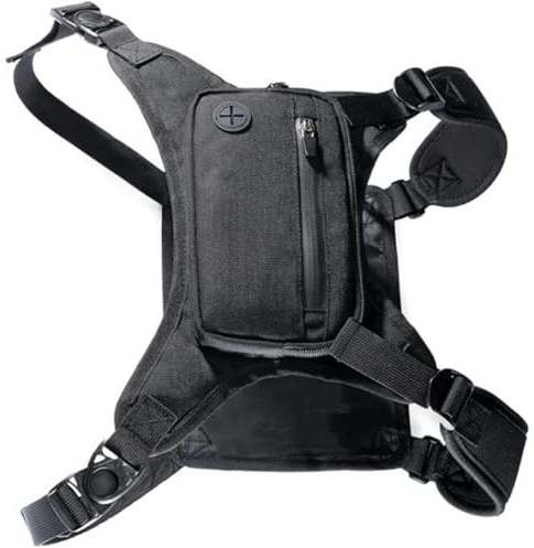 AMISENK 1. Lightweight Adjustable Chest Pack With Reflective Strips & Multiple Pockets For Hiking Cycling Camping Foldable Travel Daypack