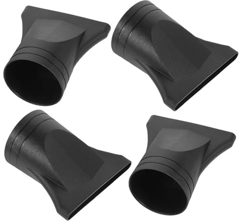 Garneck Set di 4 Ugelli Neri per Asciugacapelli in Plastica Dimensione 4-4.8cm, Installazione Facile e Precisione per Styling Professionale a Casa