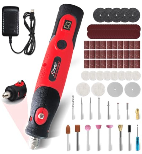 Afantti Corded Rotary Tool Electric Detail Sander Small Grinder Pen Kit Set | 5-Speeds | 100+ Accessories | for Sanding Grinding Polishing Drilling Etching Engraving Crafts