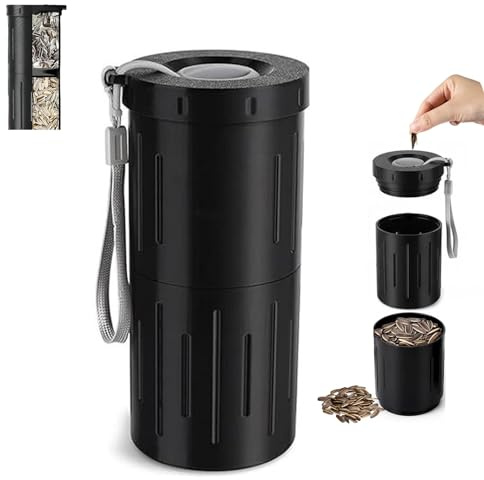 KINDLUME Tragbarer Nussbecher, Snackschale, Snackteller, Dose mit Fächern, 2-in-1 Snackbecher, für Sonnenblumenkerne und Pistazien Unterwegs, Auto Becherhalter, Reisen, Outdoor, Geschenk