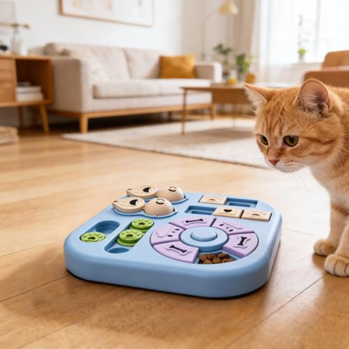 Generisch Leckerer Spender für lustiges Futter- und Denkspiel zum Kauen gegen Langeweile für Hunde, Welpen und Katzen – Geistige Stimulation gegen Langeweile (Beige, 28cm)