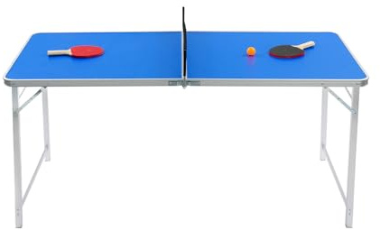 DunleyMin Klappbare Tischtennisplatte Outdoor Tischtennistisch mit 3 Tischtennisbälle, 2 Tischtennisschläger, Tischtennisnetz für Zuhause, Schule, Outdoor, Innen