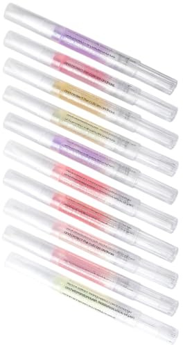 EXCEART Bolígrafos Nutritivos para Cutículas y Uñas Aceite Mineral y Cera de Abejas, Ablandador Portátil para Manicura en Casa, Pack de 10 Unidades Varios Estilos Estilo Varios estilos