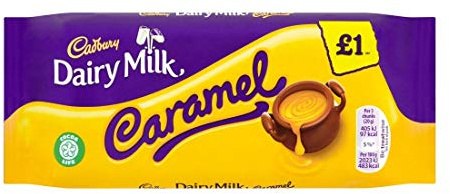 Cadbury Barre de chocolat 120 g (caramel au lait laitier)