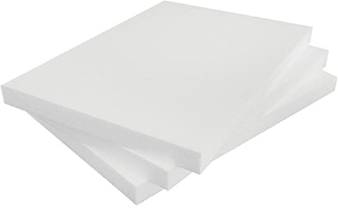 Styroporplatten rechteckig A4 210 x 297 x 2 cm, 3 Stück zum Basteln, Modellbau, Creativprojekte, Weiß