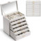 Vlando Boîte à Bijoux à 6 Niveaux, Rangement à Bijoux en Bois d'Ingénierie, Coffret à Bijoux Original avec Tiroirs, pour Bagues, Boucles d’Oreilles, Bracelets, Colliers…