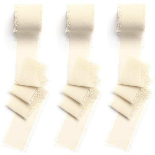 CHUQING Geschenkband Hochzeit Chiffonband Schleifenband Stoffband Beige
