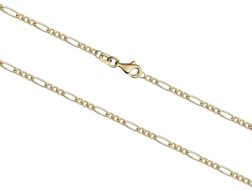 Generisch Echtgold 8 kt 333 Gold Goldkette Figarokette Halskette Kette Collier Schmuck verschiedene Breiten und Längen (Länge 45 cm Breite 2,6 mm)