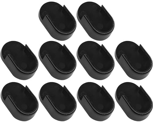 cyclingcolors 10x Support de tringle ovale tube barre 30x15mm penderie armoire placard montage mural plastique, noir
