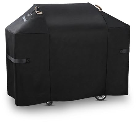 KINGLY Robuste Grillabdeckung für Weber Genesis 300 & Genesis II 300 Serie, 600D wasserdicht, lichtbeständig, für Outdoor-Grill mit Gurten, im Vergleich zu Weber 7130
