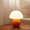 Dawnwake Lamparas de Mesita de Noche, Lámpara de mesa LED Regulable, Pantalla de Cristal Con Forma de Hongo y Base de Cerámica, Decoración del Hogar Para Dormitorio, Sala de Estar (Naranja)