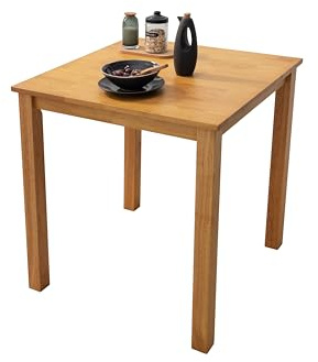 Woodroom Kota Esstisch aus Massivholz 70 x 70 cm, Eiche-Optik, kompakter Tisch für kleine Räume