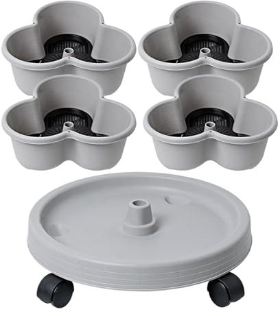 Maceta apilable de fresas, maceta apilable de 4 niveles con ruedas flexibles y bandeja para hierbas, flores y verduras, ideal para ahorrar espacio en el jardín