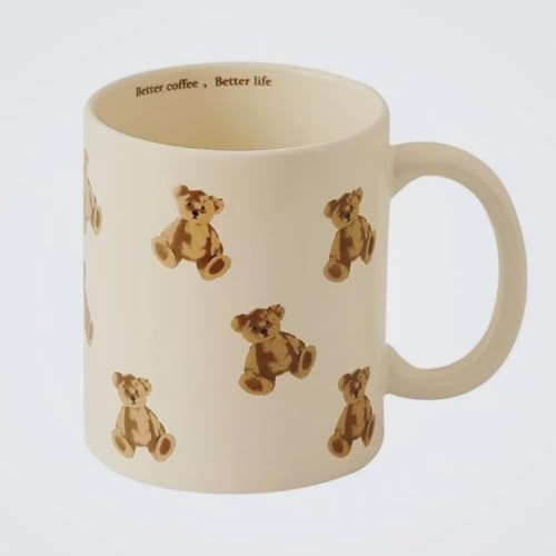 300ml Cremefarbene Bärentasse Kindertasse Keramik-Tassen Milch-Frühstücks Tasse Geschenk für Jungen & Mädchen