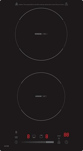HYE Built-In 2 Burner Electric Induction Hob – Induction Hob with 9 Power Levels, 99min Timer, Child Lock, Pan Detection & Overheat Protection – Energy Efficient Stove Top - C01IH30E30