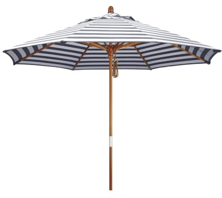 Ombrellone regolabile in legno da 210/270 cm, 8 costole, parasole da spiaggia, con protezione UV, ventilato, per mercato e balcone, per giardino e terrazza