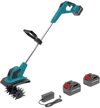 HIJYMNZPQ Piccole Motozappe Minimaliste Aratro A Batteria Rivoltatore del Terreno Conveniente Design con al Litio Micro for Giardini E Campi Compito Impegnativo(120000mah Set)